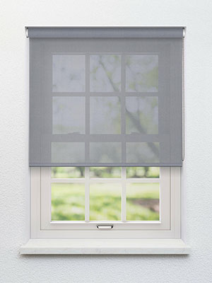 Fabric blind custom made Unalaska Silver Metal